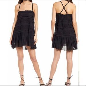 NWT Free People dress black lace crochet size M and XS
